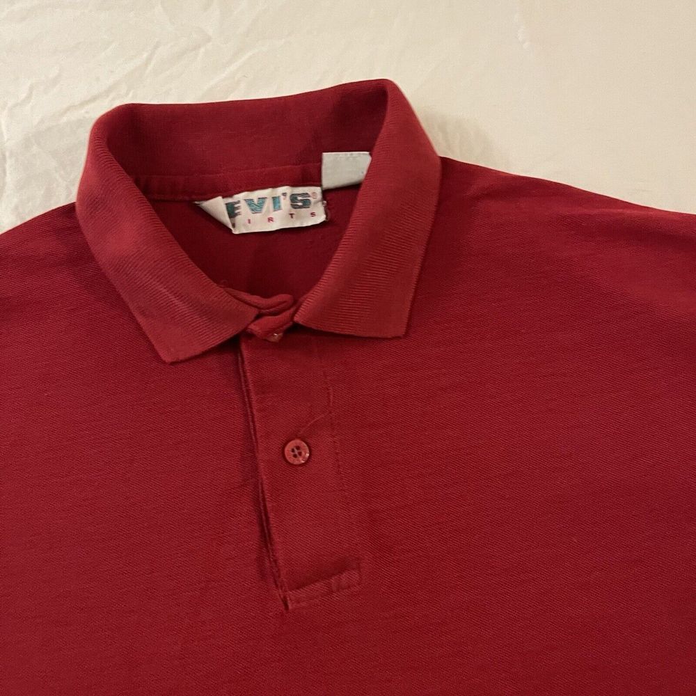 Vintage Levis Shirts Red Polo Shirt‎ Size Medium Made in Korea
